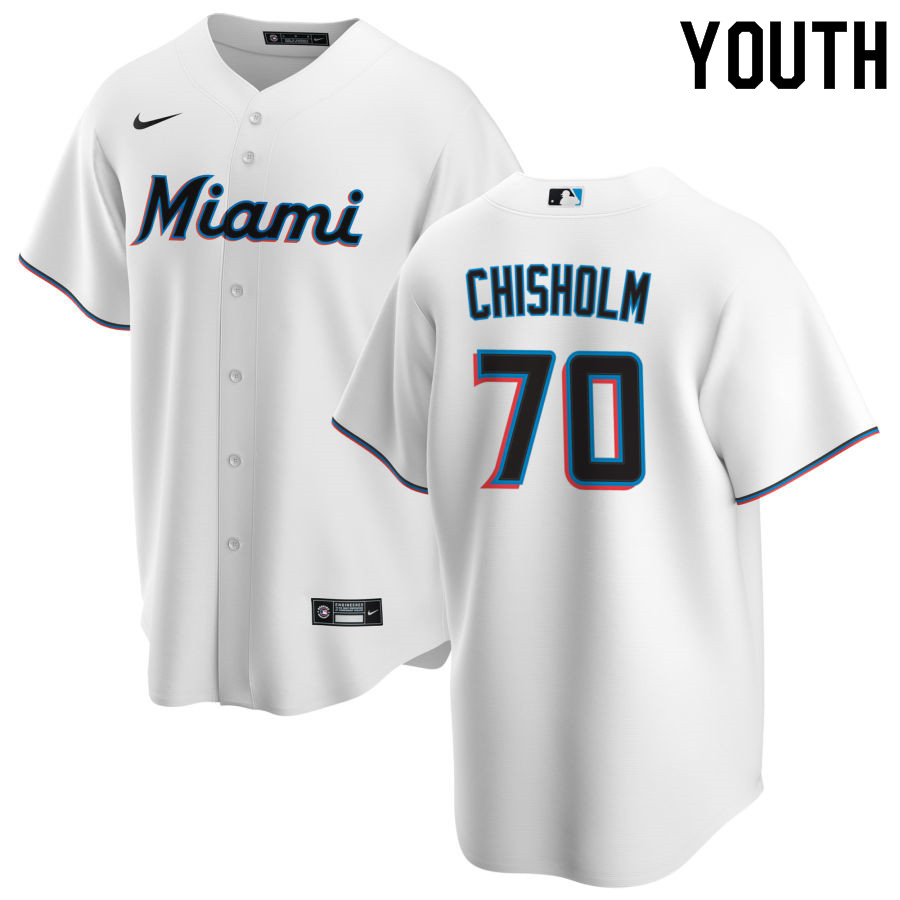Nike Youth #70 Jazz Chisholm Miami Marlins Baseball Jerseys Sale-White